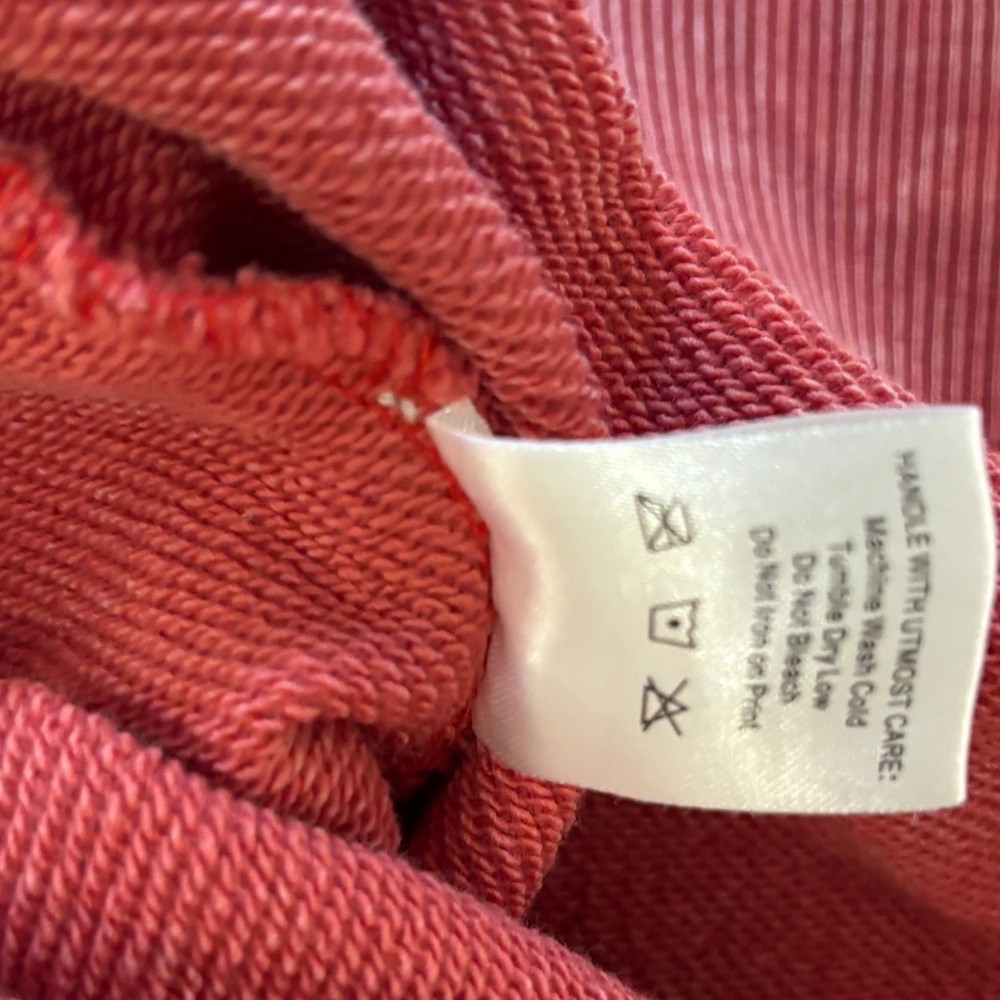 Anthropologie Falling Forward Red Sweatshirt Women’s XS Chunky College Acid Wash - Picture 6 of 9